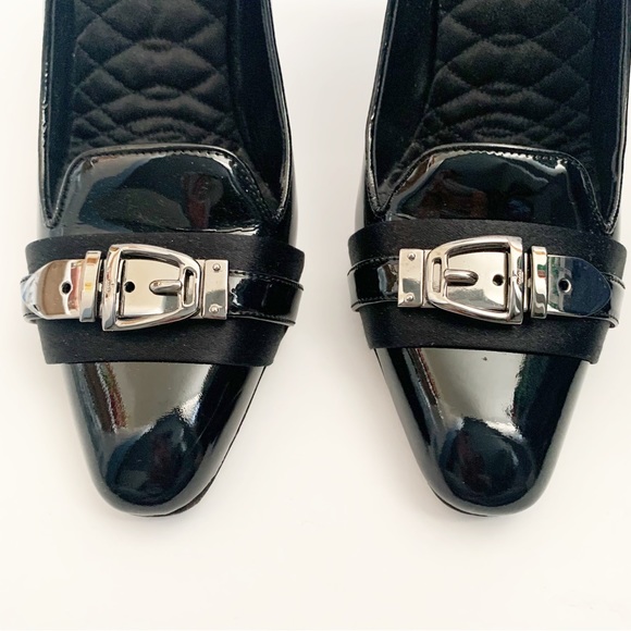 VINTAGE GUCCI PATENT LEATHER BELT BUCKLE PUMP - Picture 4 of 8